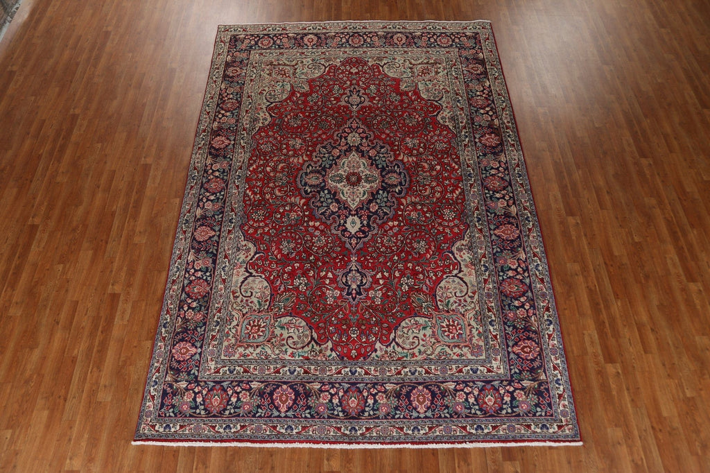 Red Floral Tabriz Persian Area Rug 8x11