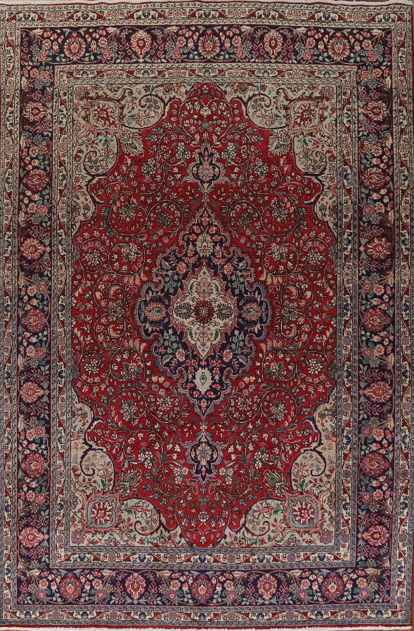 Red Floral Tabriz Persian Area Rug 8x11