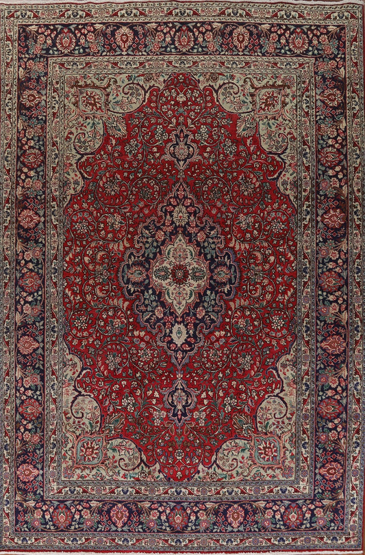 Red Floral Tabriz Persian Area Rug 8x11