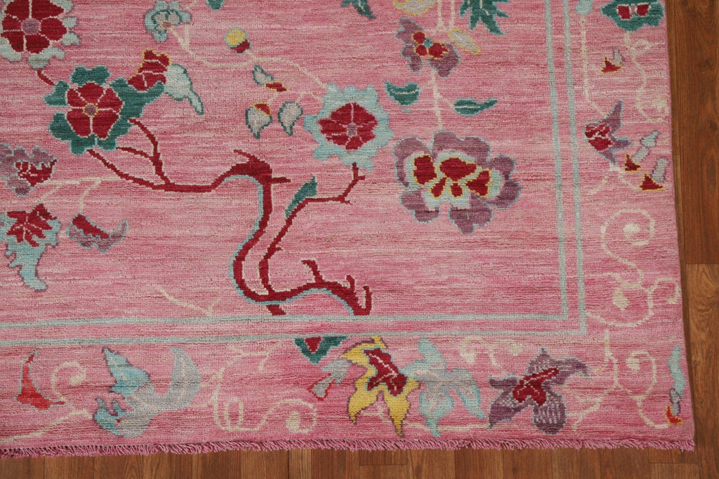 Pink Floral Art Deco Oriental Area Rug 5x7