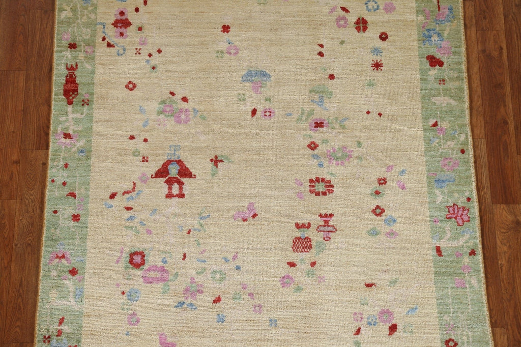 Vegetable Dye Art Deco Oriental Area Rug 4x5