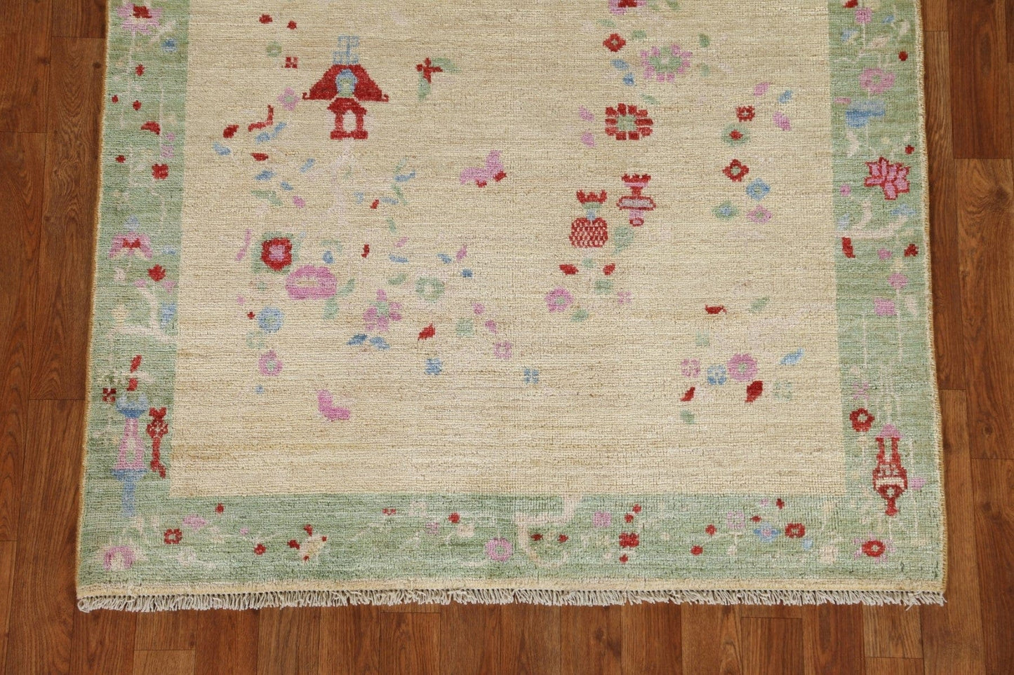 Vegetable Dye Art Deco Oriental Area Rug 4x5