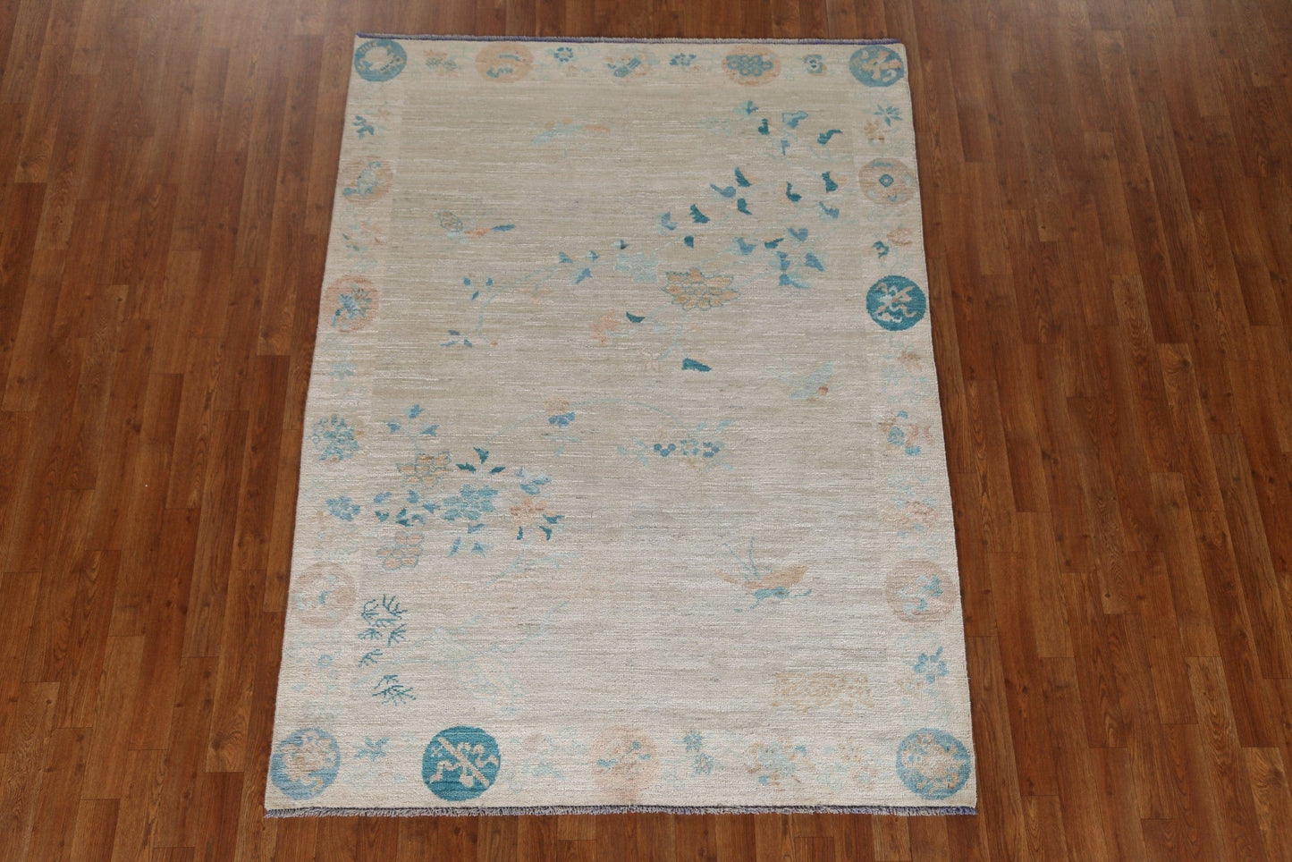 Vegetable Dye Art Deco Oriental Area Rug 5x7