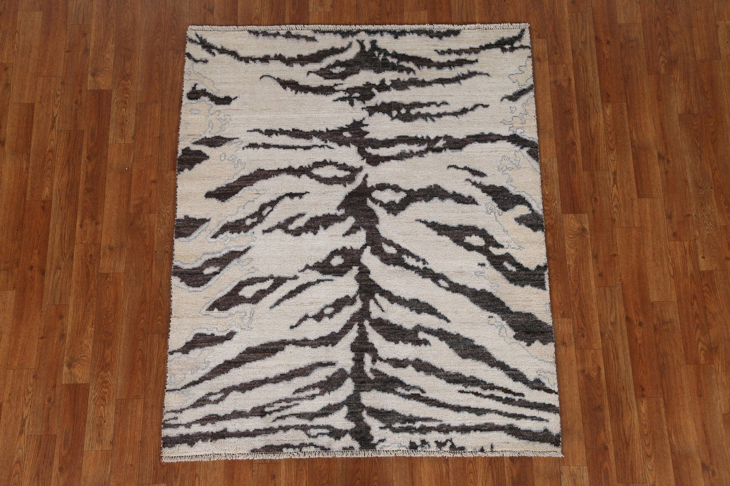 Vegetable Dye Wool Abstract Oriental Area Rug 4x5