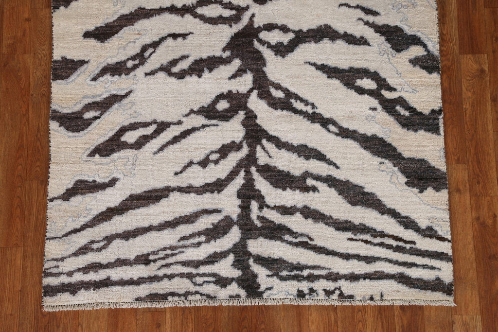 Vegetable Dye Wool Abstract Oriental Area Rug 4x5