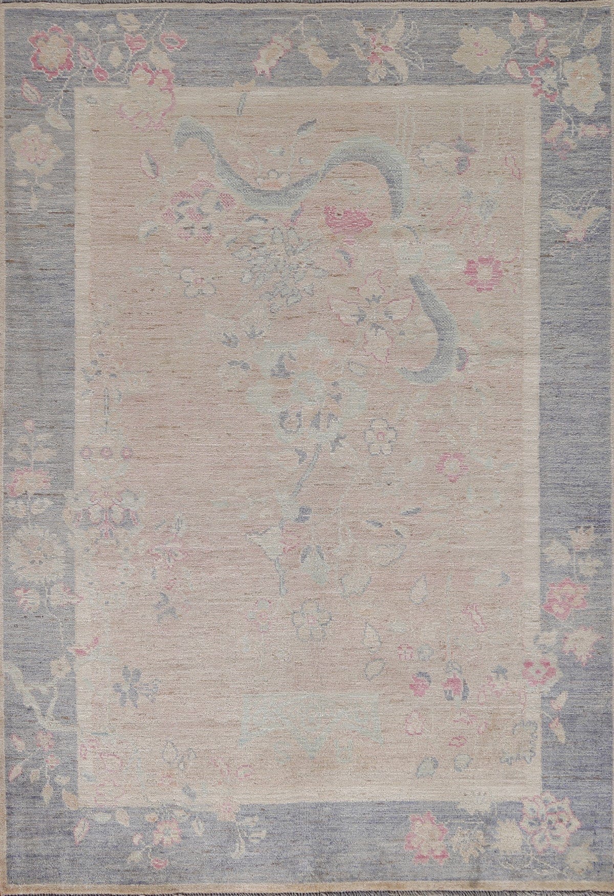 Vegetable Dye Art Deco Oriental Area Rug 5x7