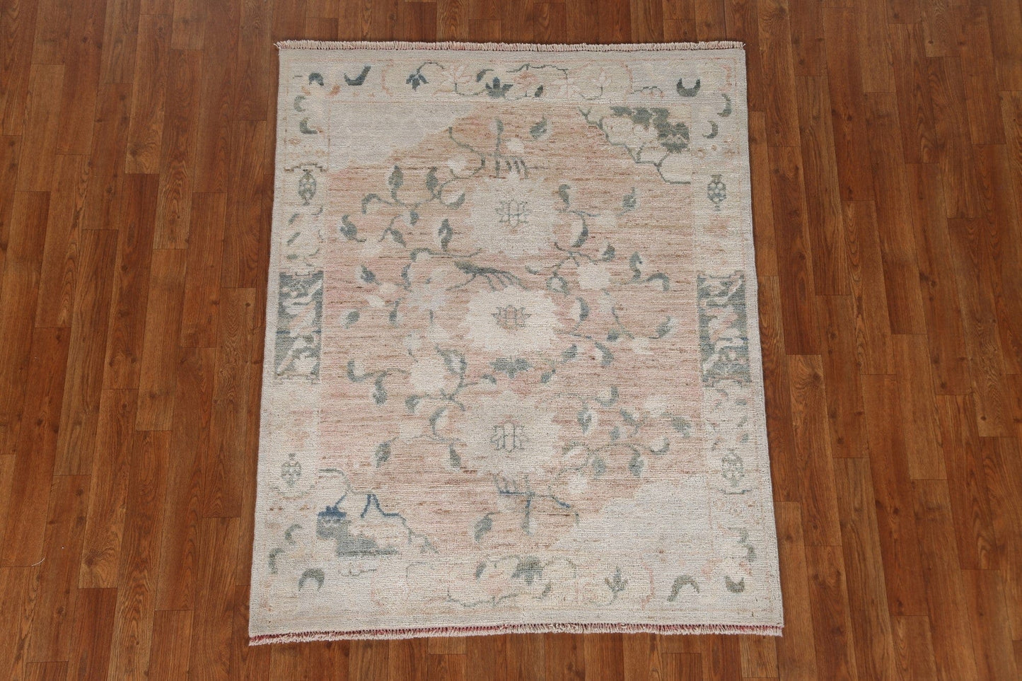 Vegetable Dye Art Deco Oriental Area Rug 4x5