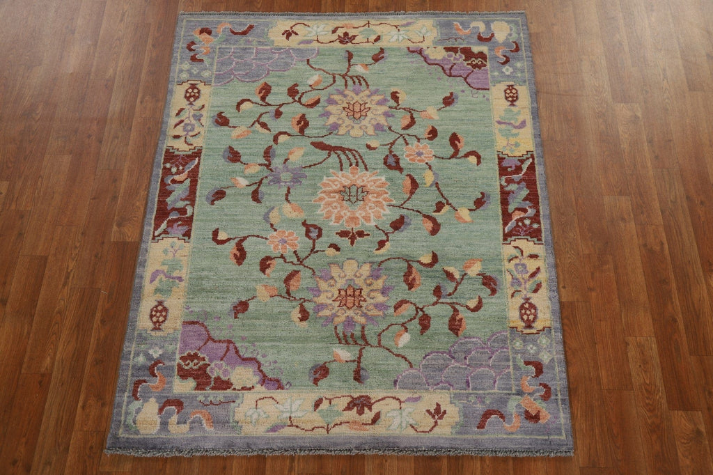 Vegetable Dye Art Deco Oriental Area Rug 4x5