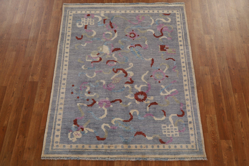 Vegetable Dye Art Deco Oriental Area Rug 4x5