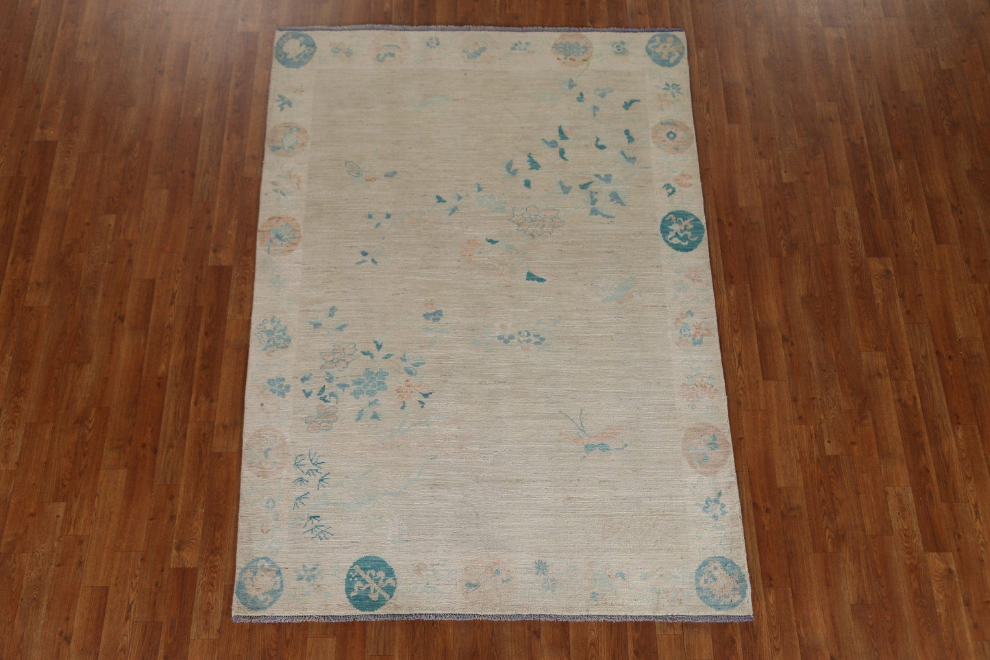 Vegetable Dye Art Deco Oriental Area Rug 5x7