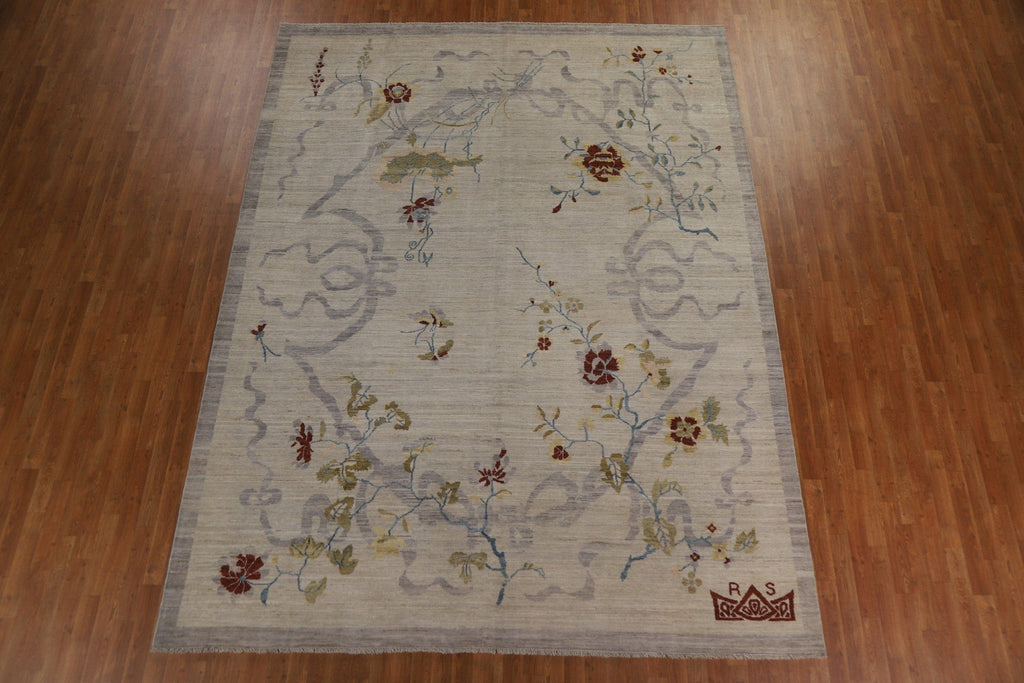 Vegetable Dye Art Deco Oriental Area Rug 9x12