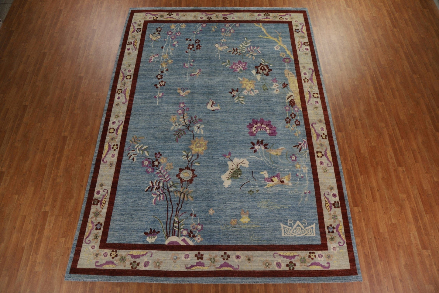 Vegetable Dye Art Deco Oriental Area Rug 10x14