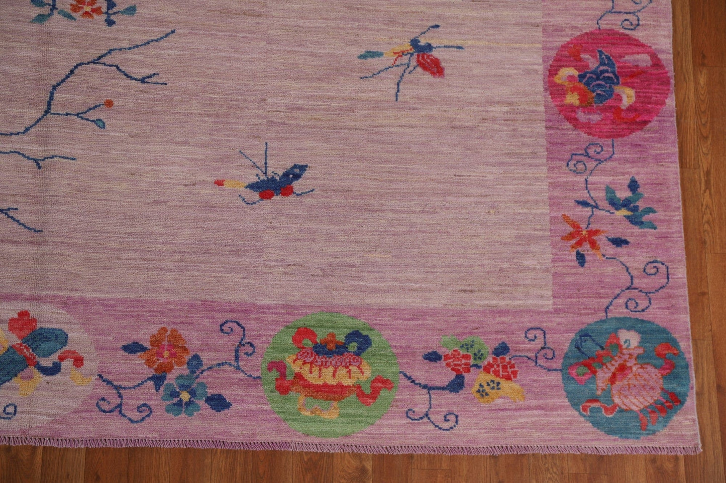 Vegetable Dye Art Deco Oriental Area Rug 9x12