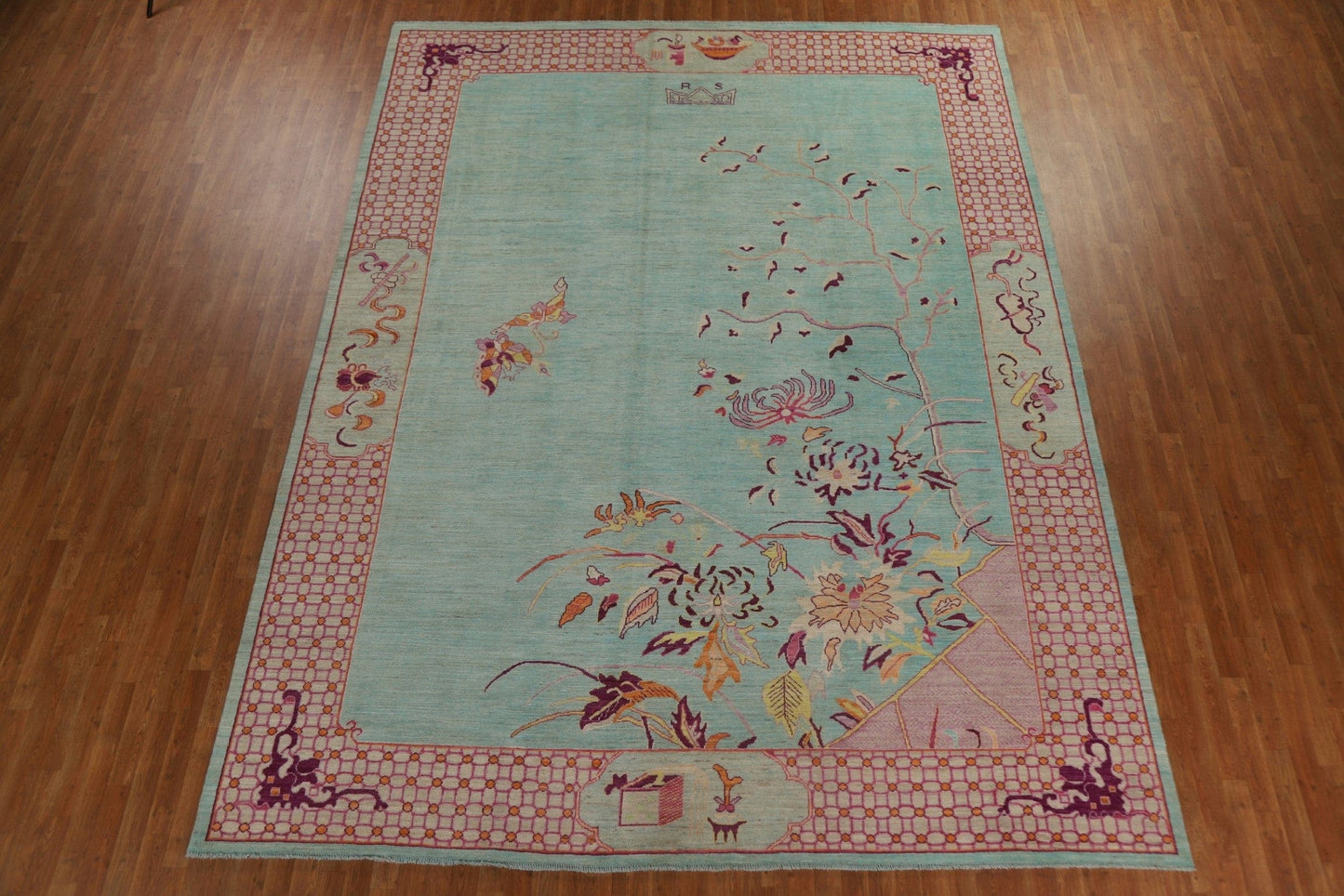 Vegetable Dye Art Deco Oriental Area Rug 10x14