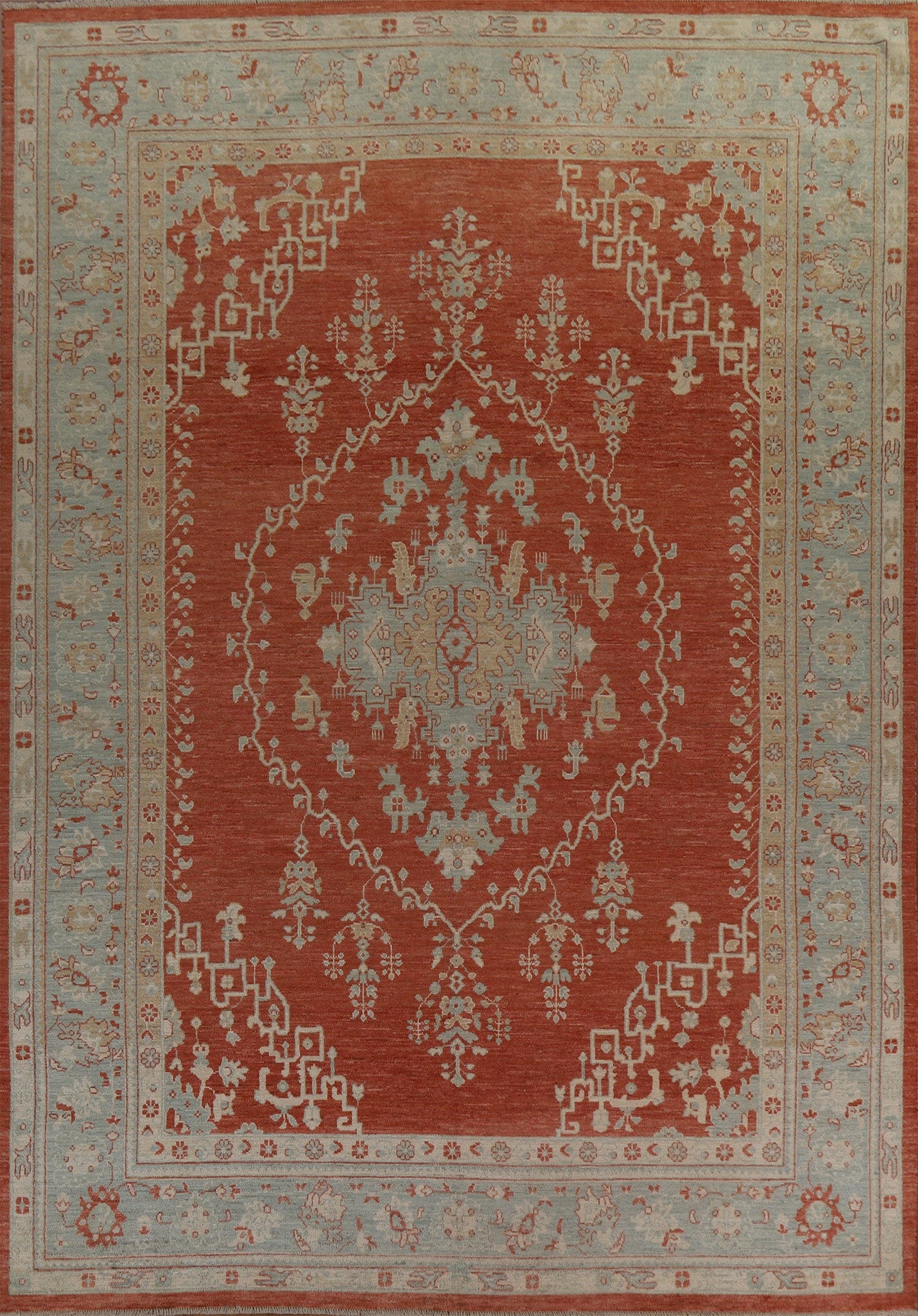 Vegetable Dye Oushak Oriental Area Rug 9x12