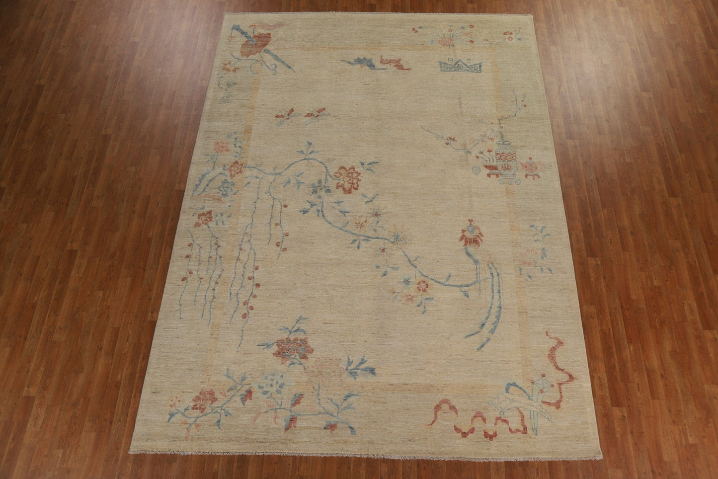 Vegetable Dye Art Deco Oriental Area Rug 9x12