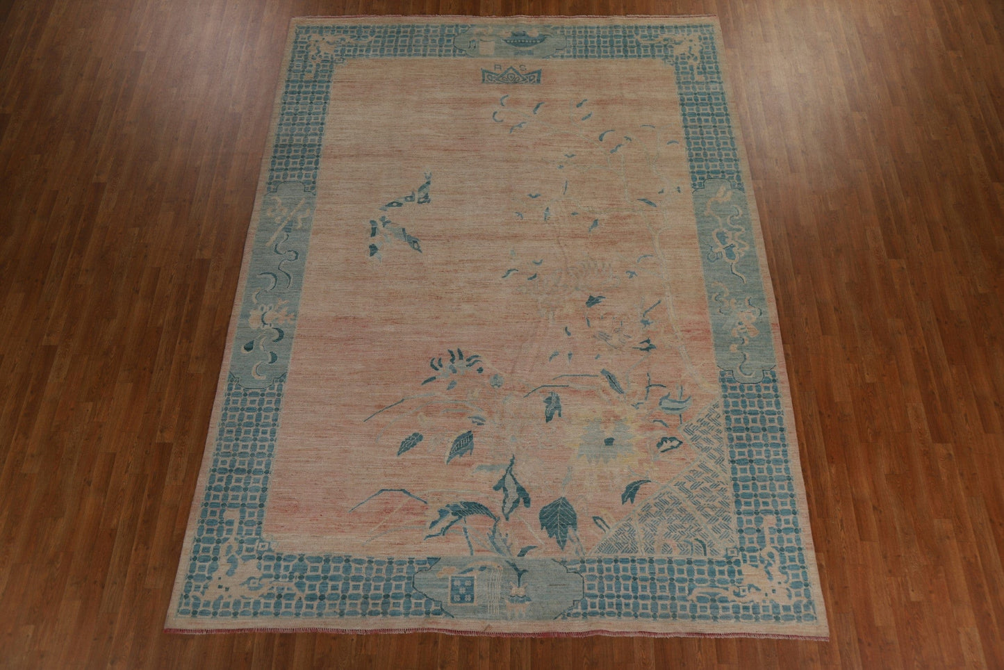 Vegetable Dye Art Deco Oriental Area Rug 9x12