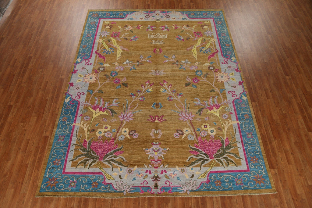 Vegetable Dye Art Deco Oriental Area Rug 9x12