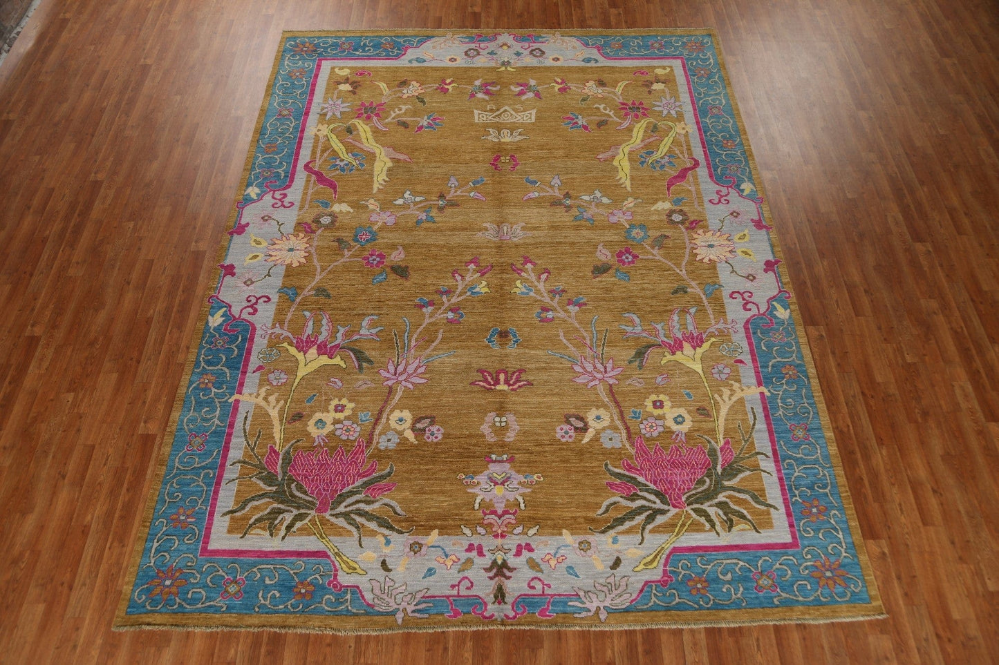 Vegetable Dye Art Deco Oriental Area Rug 9x12