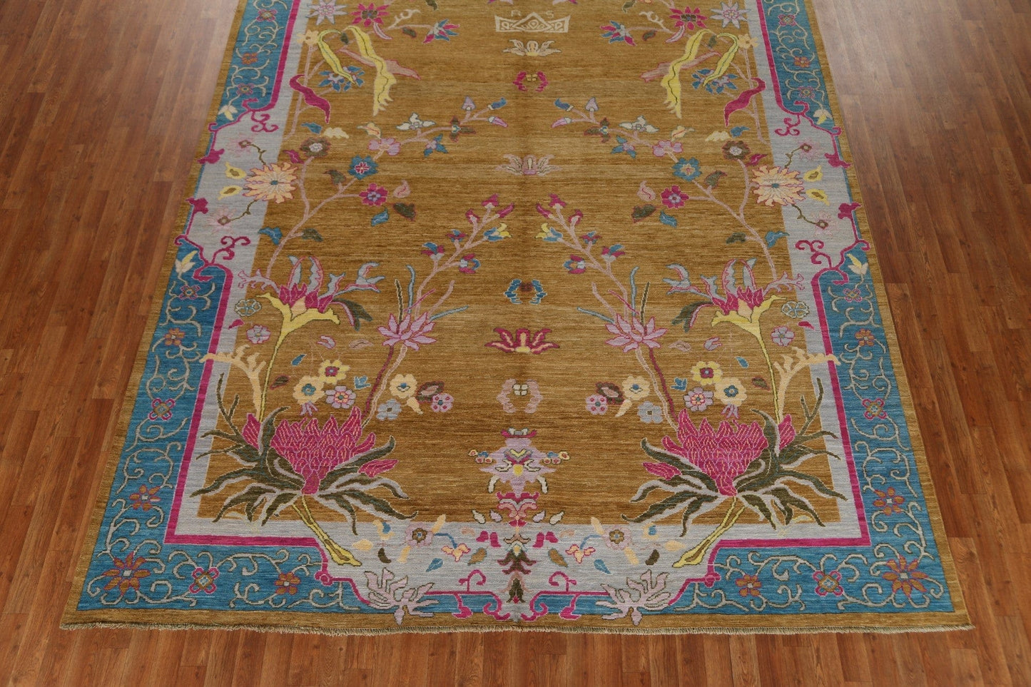 Vegetable Dye Art Deco Oriental Area Rug 9x12