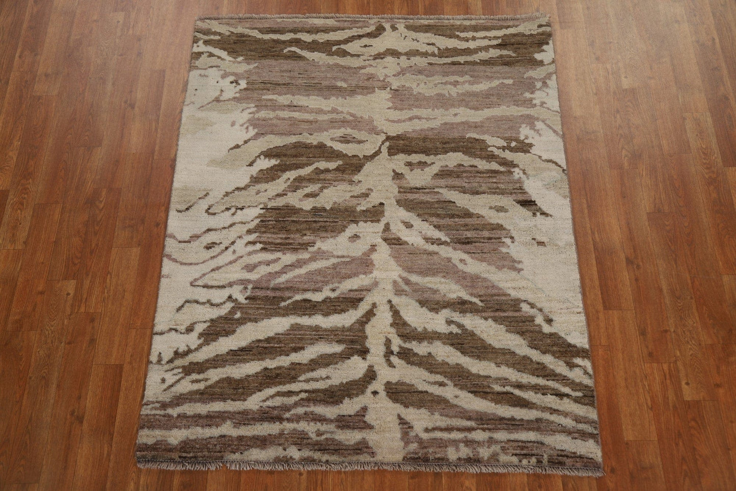 Vegetable Dye Abstract Oriental Area Rug 4x5