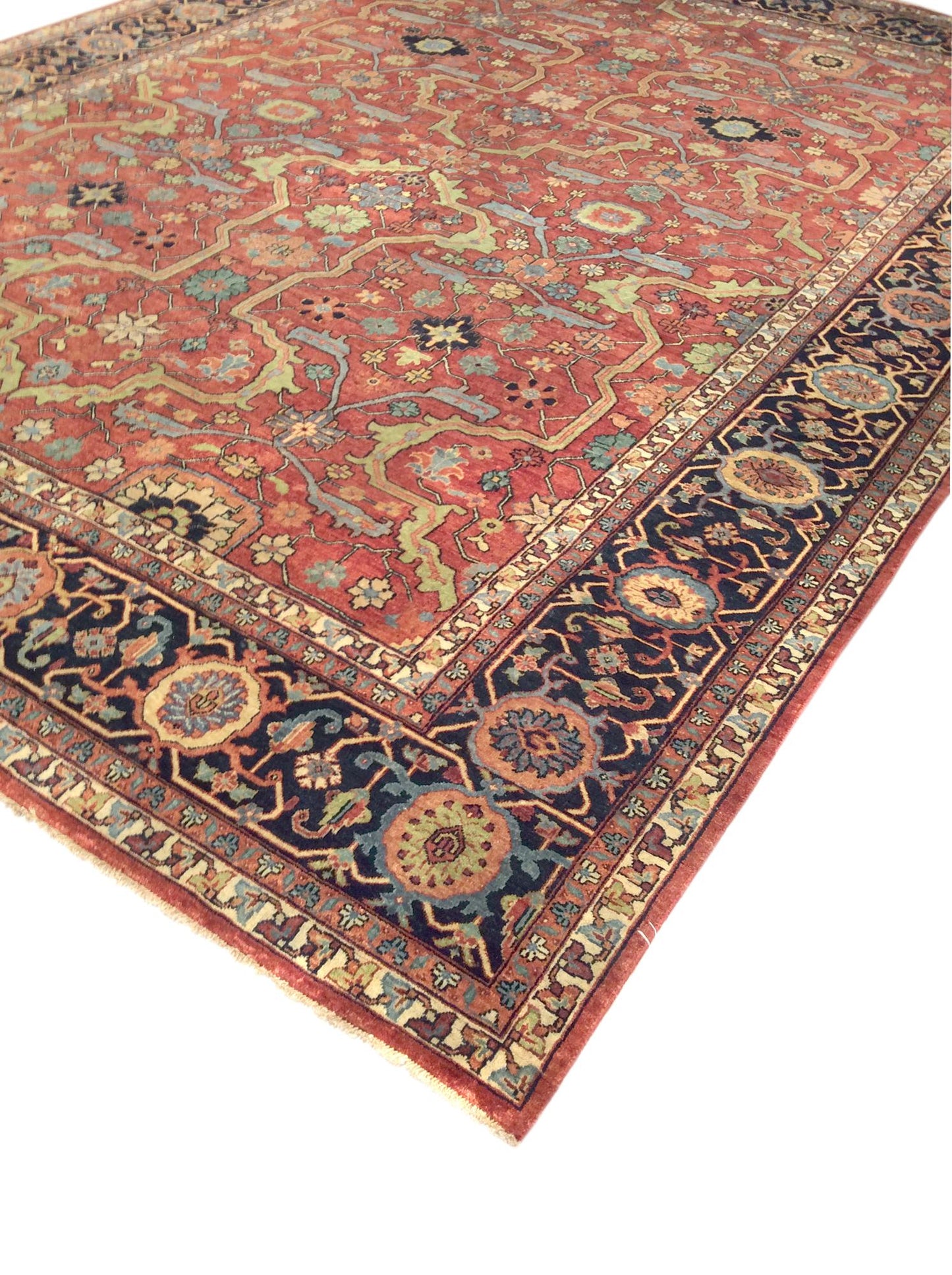 Ferehan Collection Hand-Knotted Rust Wool Area Rug-12' 1'' X 12' 1''