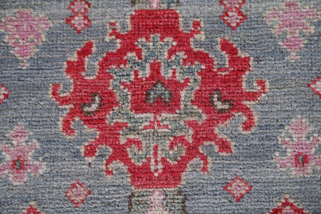 Vegetable Dye Geometric Oushak Turkish Wool Rug 2x4