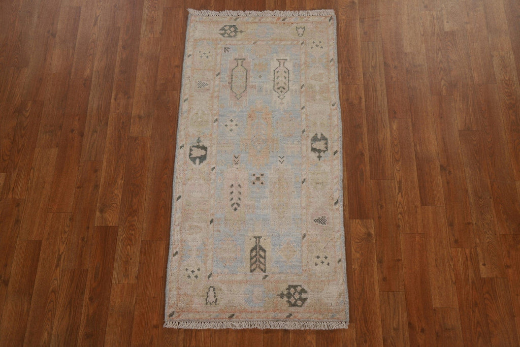 Vegetable Dye Oushak Turkish Wool Rug 2x4