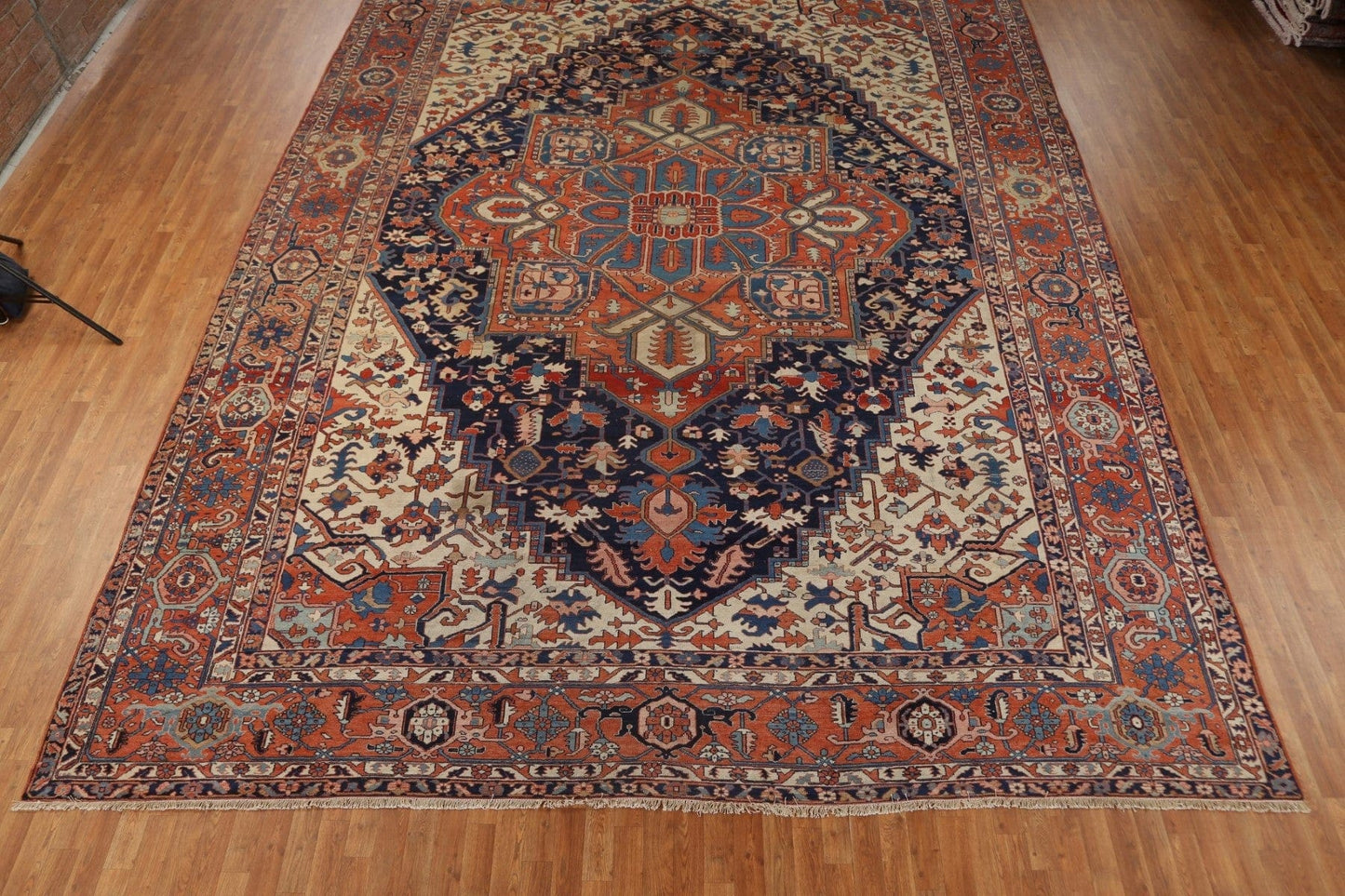 Pre-1900 Antique Vegetable Dye Heriz Bakhshayesh Persian Rug 13x17