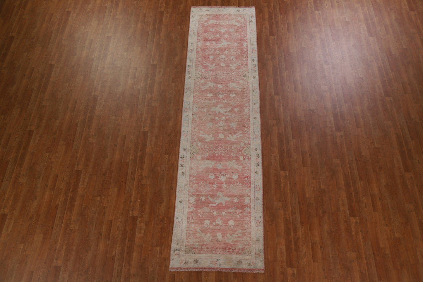 Vegetable Dye Oushak Turkish Runner Rug 3x12