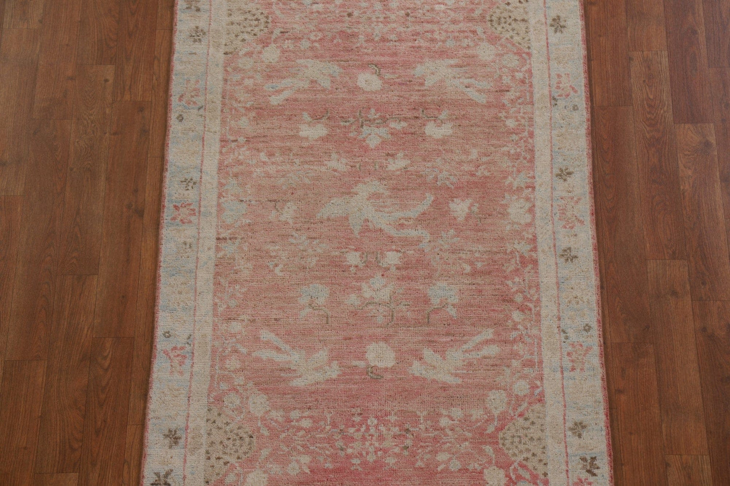 Vegetable Dye Oushak Turkish Runner Rug 3x12