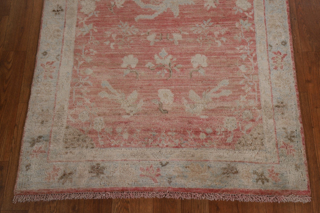 Vegetable Dye Oushak Turkish Runner Rug 3x12