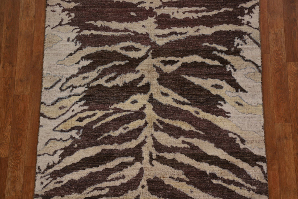 Vegetable Dye Abstract Oriental Area Rug 4x5