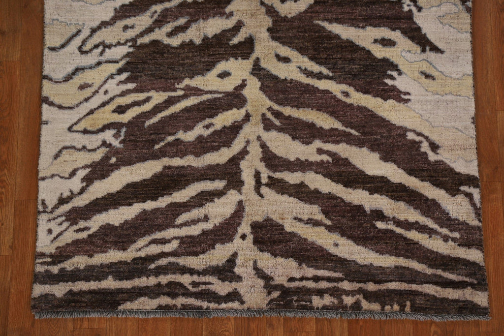 Vegetable Dye Abstract Oriental Area Rug 4x5