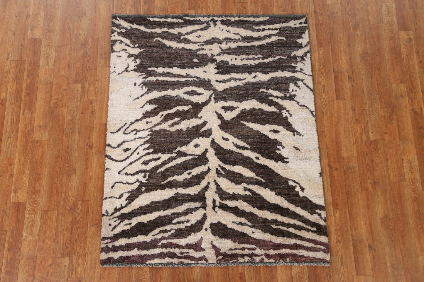 Vegetable Dye Abstract Oriental Area Rug 4x5