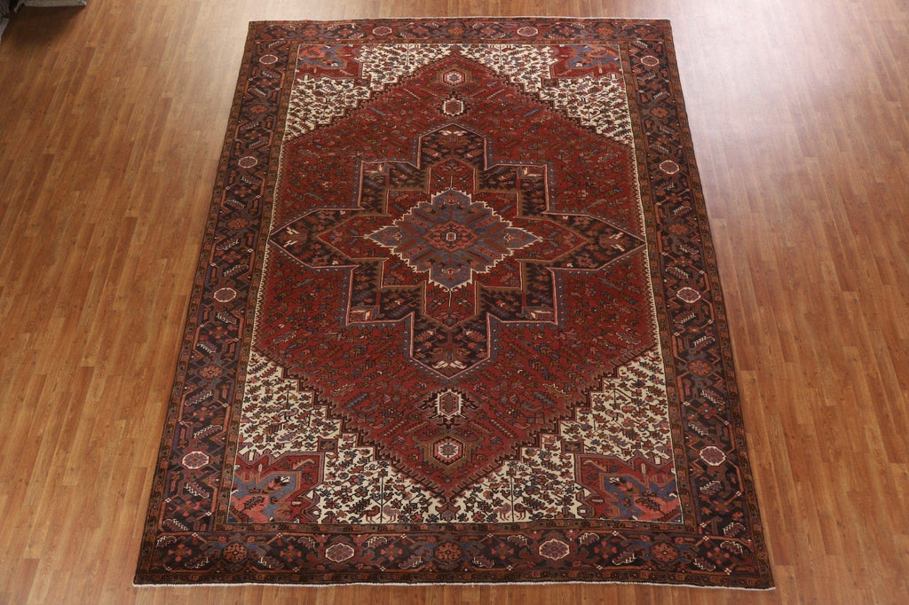 Geometric Wool Heriz Persian Area Rug 10x13