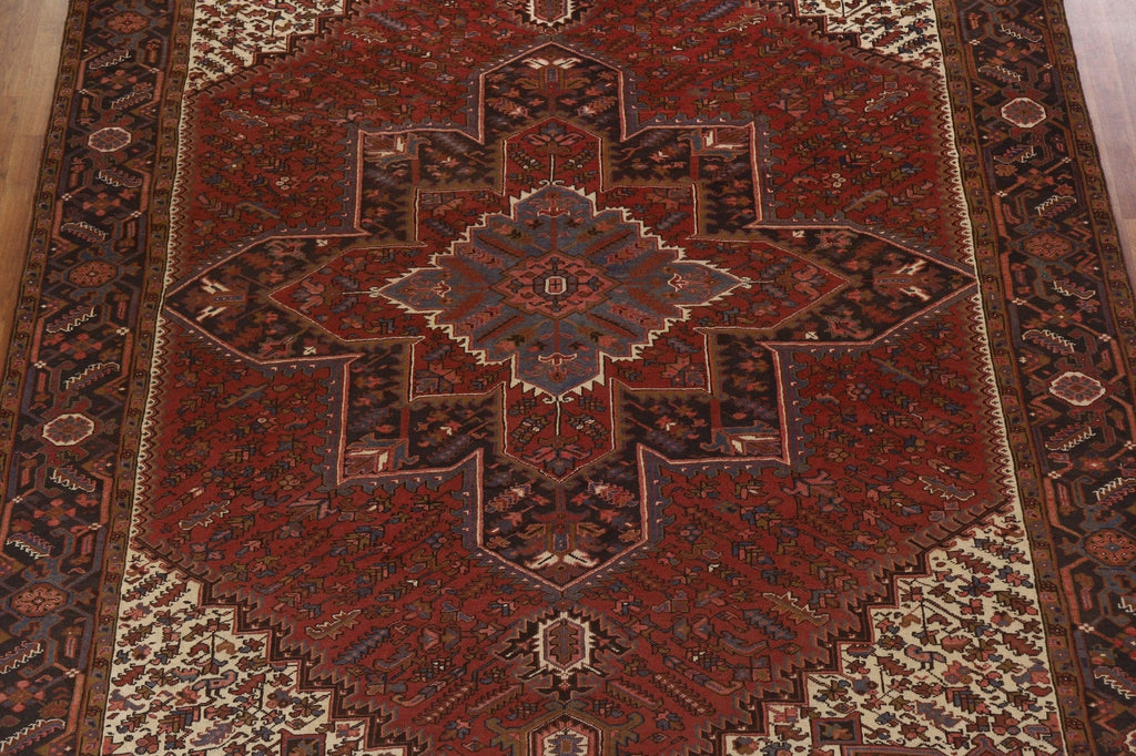 Geometric Wool Heriz Persian Area Rug 10x13