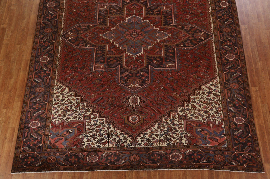 Geometric Wool Heriz Persian Area Rug 10x13