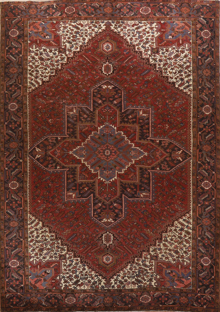 Geometric Wool Heriz Persian Area Rug 10x13