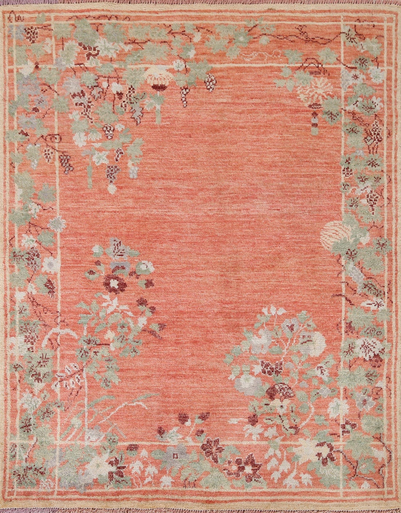 Vegetable Dye Art Deco Oriental Area Rug 4x5