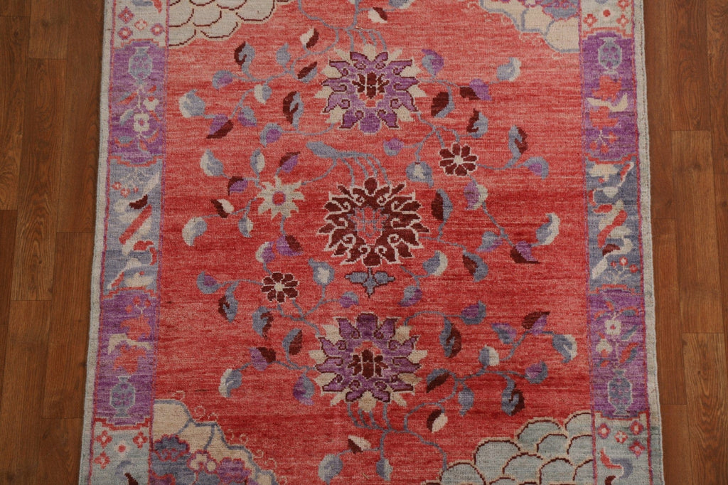 Vegetable Dye Art Deco Oriental Area Rug 4x5