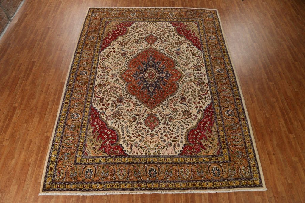 Vintage Wool Tabriz Persian Area Rug 10x13