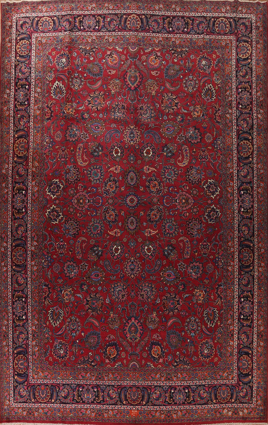 Vegetable Dye Large Mashad Persian Rug 12x17