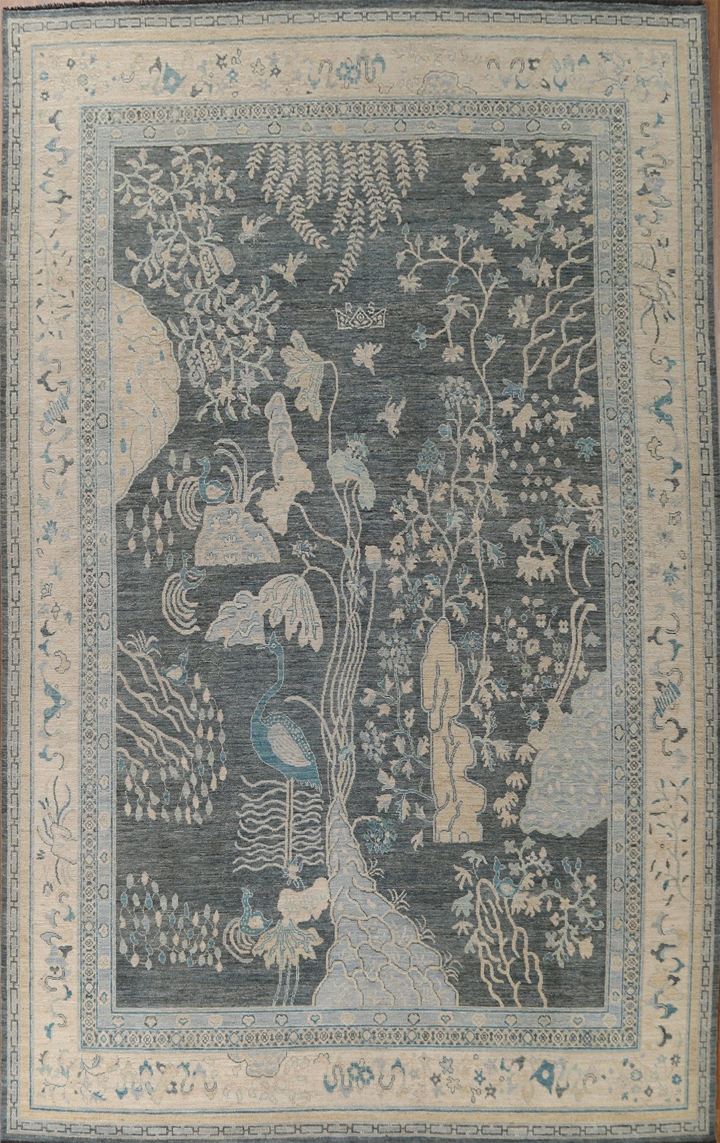 Vegetable Dye Art Deco Oriental Area Rug 10x14