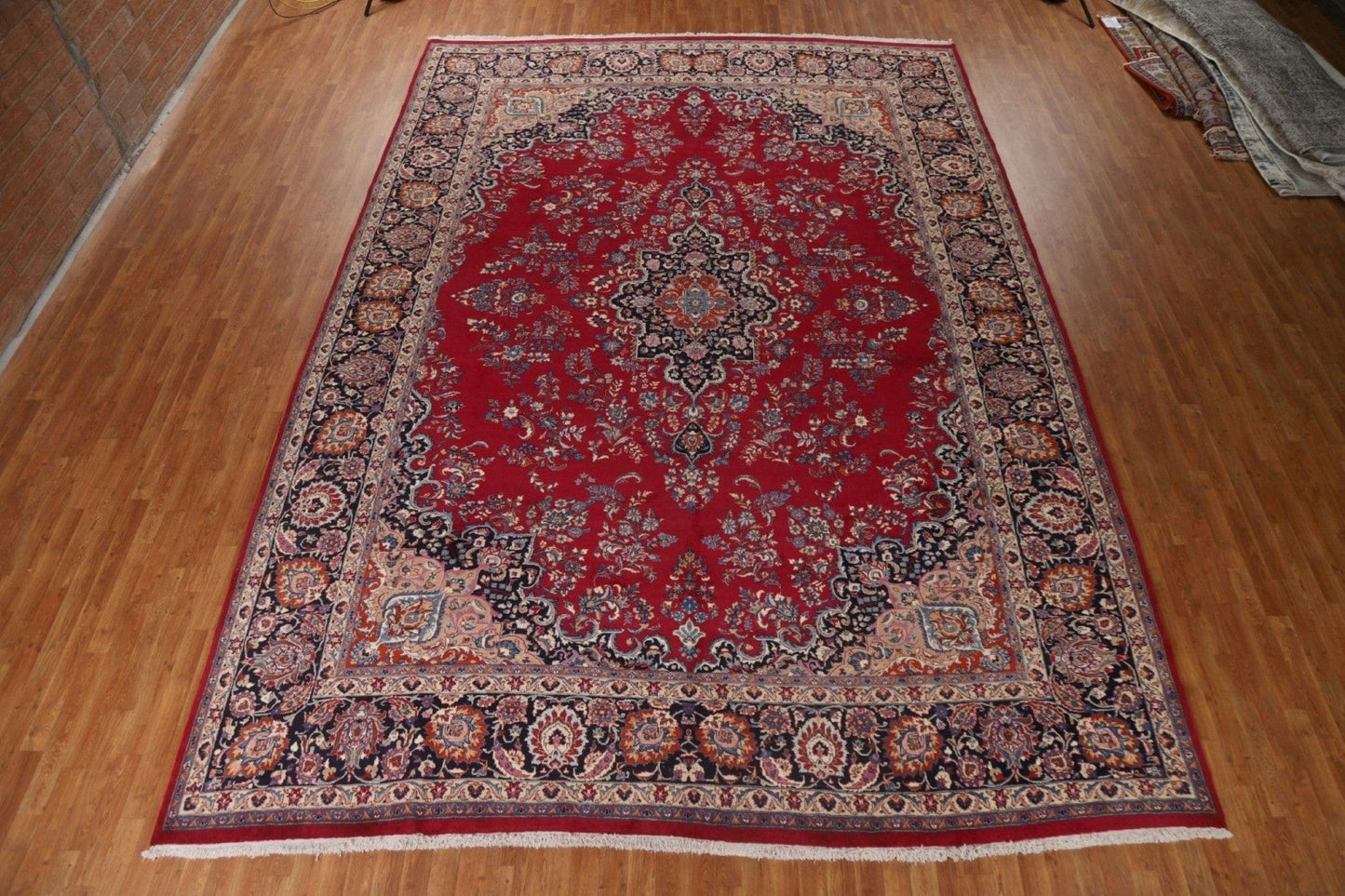 Large Floral Red Mashad Persian Rug 11x16