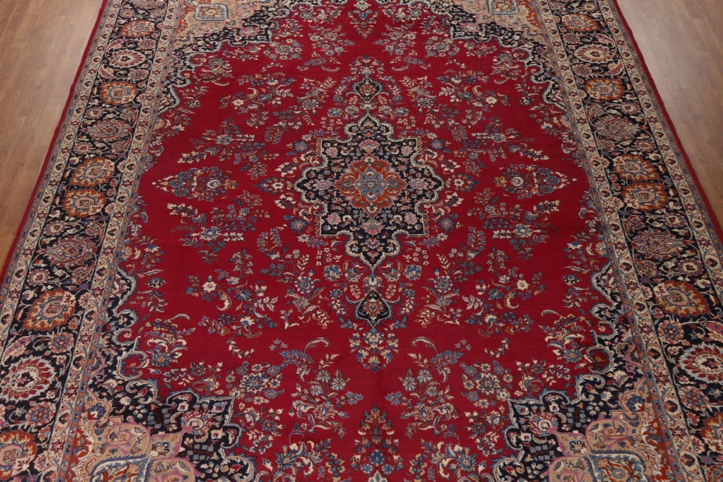 Large Floral Red Mashad Persian Rug 11x16