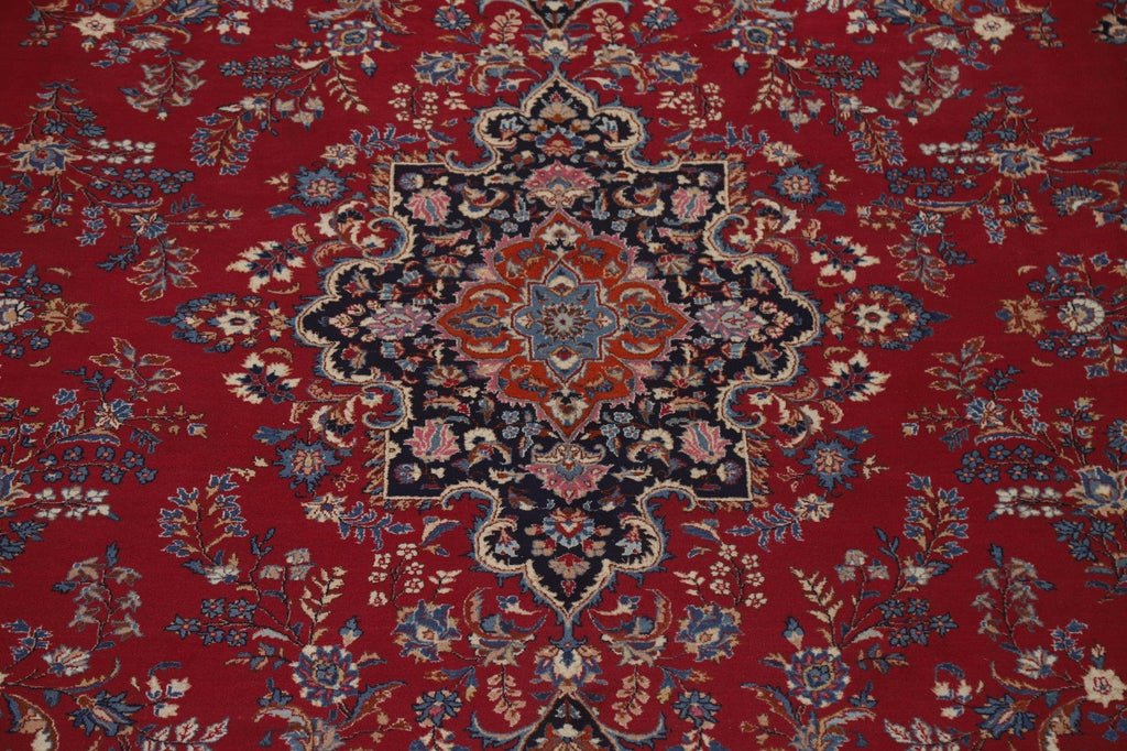 Large Floral Red Mashad Persian Rug 11x16