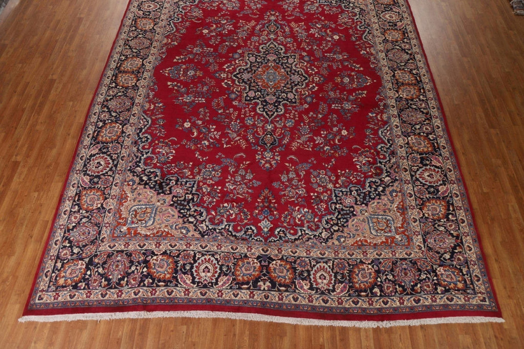 Large Floral Red Mashad Persian Rug 11x16