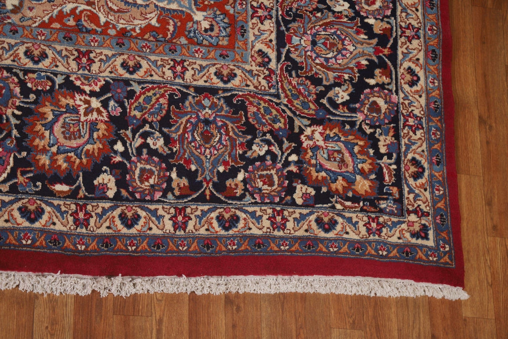 Large Floral Red Mashad Persian Rug 11x16