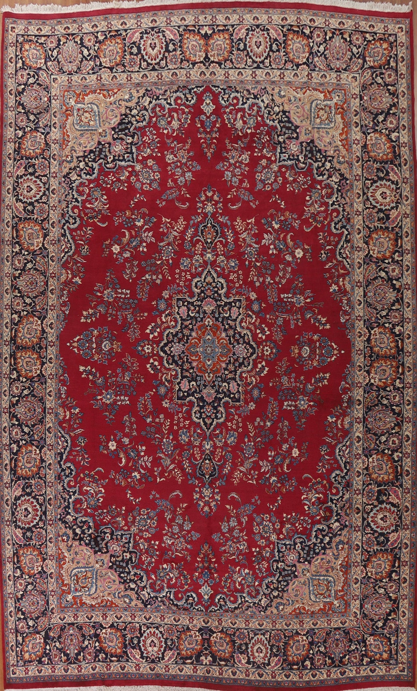 Large Floral Red Mashad Persian Rug 11x16